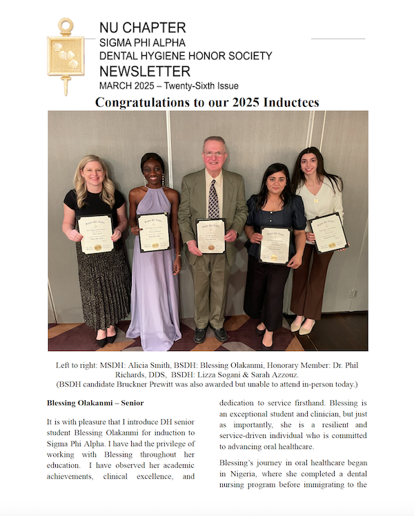 sigma phi alpha 2025 newsletter thumbnail